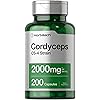 Cordyceps Capsules | 200 Count | Non-GMO Mushroom Supplement | Cordyceps Sinesis | by Horbaach
