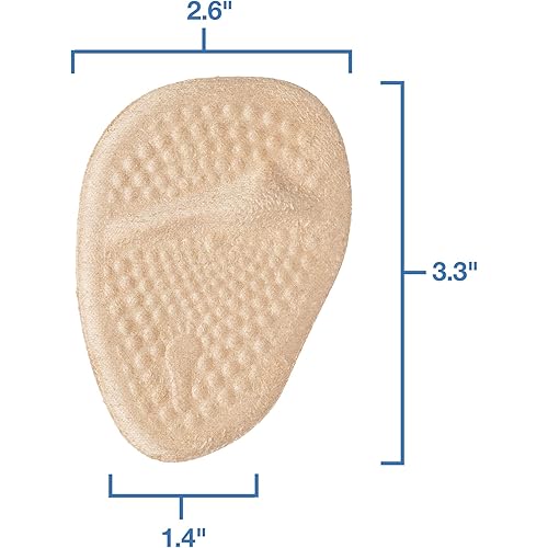 ZenToes Ball of Foot Cushions Pack of 4 Fabric Covered Gel Inserts for High Heels | Metatarsal Pads | Adhesive Shoe Insoles to Relieve Forefoot Pain