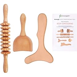 3-in-1 Wood Therapy Massage Tools Lymphatic Drainage Massager Wooden Massager Body Sculpting Tools for Maderoterapia Colombiana,Anti-Cellulite,Body Contouring and Shaping