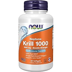 Now Foods Neptune Krill 1000 Fish Oil 1000 Milligram, 60 Softgels 2 Pack