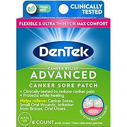 DenTek Canker Relief Canker Sore Patch Relieves Canker Pain, 6 Count Pack of 1