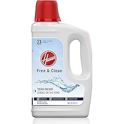 Hoover Free & Clean Deep Cleaning Carpet Shampoo, Concentrated Machine Cleaner Solution, 50oz Hypoallergenic Formula, AH30952, White, 50 Fl Oz Pack of 1