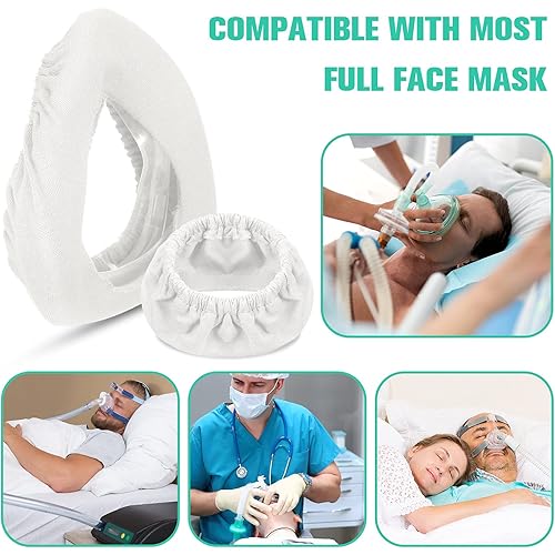 5 Packs Mask Liners Reusable Soft Covers Reduces Air Leaks and Blisters Washable Full Face Cushions Fits Most Types of Full Face Masks White