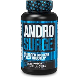 Androsurge Estrogen Blocker for Men - Natural Anti-Estrogen, Testosterone Booster & Aromatase Inhibitor Supplement - Boost Muscle Growth - DIM & 6 More Powerful Ingredients, 60 Veggie Pills
