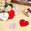 300 Pieces Valentine's Day Gift Tags Heart Shape Kraft Paper Tags Hang Label Hanging Decoration with Strings for Valentine's Party DIY Wrapping Supplies Red, White, Pink