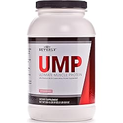 Beverly International UMP Protein Powder 30 Servings, Strawberry. Unique whey-Casein Ratio Builds Lean Muscle and Burns Fat for Hours. Easy to Digest. No Bloat. 32.8 oz 2lb .8 oz