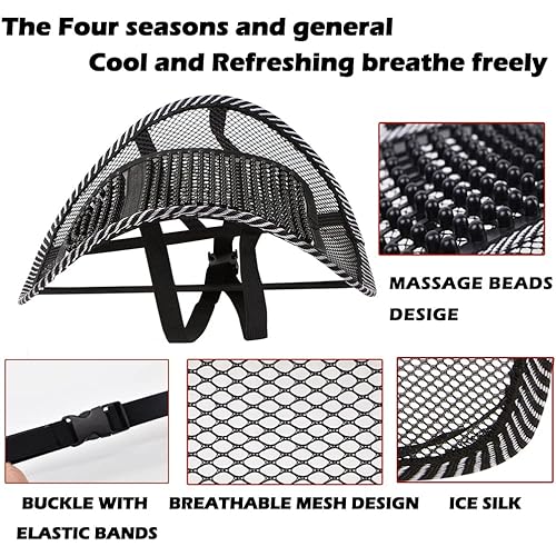 Big Ant Lumbar Support, Car Back Support with Massage Beads Ergonomic Designed for Comfort and Lower Back Pain Relief - Car Seat Lumbar Support for Driver, Office Chair, Wheelchair, Home