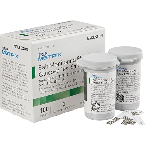 McKesson TRUE METRIX Self-Monitoring Blood Glucose Test Strips, 100 Strips, 1 Pack