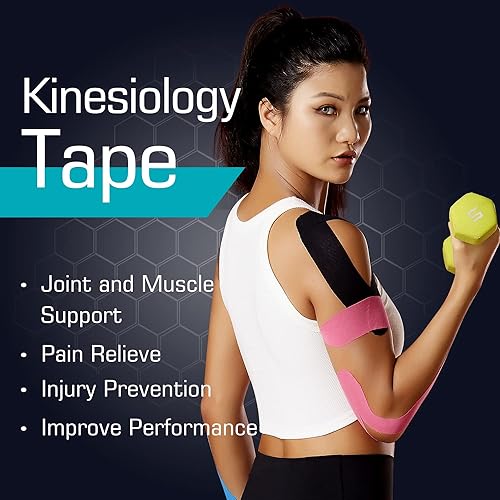 Kinesiology Tape 2Pack for Sports and Recovery, Water Resistant, Latex Free Premium Elastic Cotton Athletic Tape by Weltroice 2Pack, 16.4FT Each, Nude