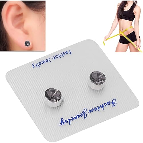 Weight Loss Earrings, Slimming Earrings Stimulating Acupoints Ear Studs Healthcare for Reduce Acne for Reduce ConstipationGrey Transparent Acrylic