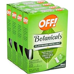 32ct Off Botanicals Towelettes Wipes Natural Insect Mosquito West Nile Repellent