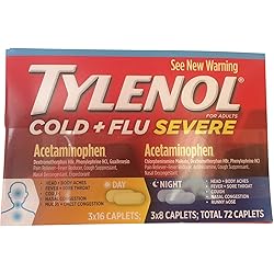 Tylenol Cold and Flu Severe Day and Night - 3 pack Total 72 Caplets