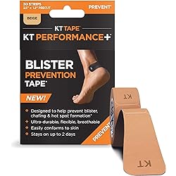 KT Tape, Blister Prevention Tape, 30 Count, 3.5 Precut Strips, Beige