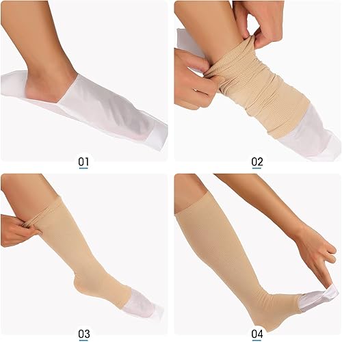 10 Pieces Easy Slide Open Toe Compression Sock Aid Slip Stocking Applicator Open Toe Compression Stockings for Assist Putting on for Elderly, Disabled, Pregnant Men or Women