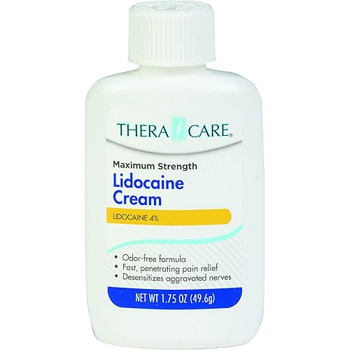Thera Care Maximum Strength Lidocaine Cream Pain Relief | Numbs Away Pain | Fast-Acting | Non-Greasy | 1.75 Oz