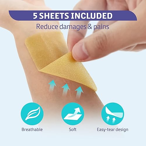 Silicone Scar Removal Sheets 2'' x 3'', for Body Scar, Cosmetic Surgical Scar, Burn Scars, Acne Scar and Keloids Scar Treatment, 5 Sheets