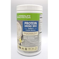 Herbalife Protein Drink Mix Select: Natural Vanilla flavor 638g, Nutrient Dense Healthy Snack, Protein Booster, Sustein Energy, No Artificial Flavor or Sweeteners, Gluten-Free