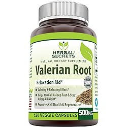 Herbal Secrets Valerian Root 500 Mg 120 Capsules Non-GMO - Promotes Restful Sleep, Assists in Cellular Regeneration, Calms The Mind