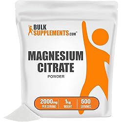BulkSupplements.com Magnesium Citrate Powder - Magnesium Supplement - Magnesium Powder - Pure Magnesium Citrate - Magnesium Citrate Laxative - Magnesium for Women 1 Kilogram - 2.2 lbs