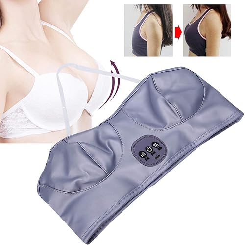 Soft Electric Breast Massager, 42 Heating Electric Massage Bra, Wireless Breast Care Bra, Massage Enlargement Enhancer for Accelerate Blood CirculationGray-Charging Type