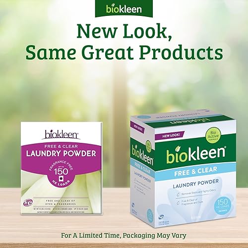 Biokleen Free & Clear Natural Laundry Detergent - 150 Loads - Powder, Concentrated, Eco-Friendly, Plant-Based, No Artificial Fragrance or Preservatives, Free & Clear