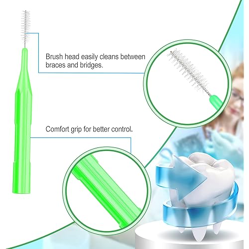 120 Pieces Interdental Brush Teeth Floss Tooth Cleaning Tool Toothpick Cleaner Dental Tooth Flossing Head Teeth Soft Dental Pick Refill Dental Flosser Oral Dental Hygiene Teeth Flossing