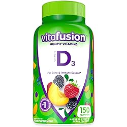 Vitafusion Vitamin D3 Gummy Vitamins, 50mcg per serving, Immune System Support, Delicious Peach and Berry Flavors, 150 ct 75 day supply