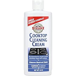 HOPE'S Cooktop Cleaning Cream, Fast Acting, No-Rinse Cooktop Cleaner for Glass Top Stoves, Polishes and Removes Burnt-on Stains Easily on Glass Ceramic Cooktops, 10 Fl Oz, Pack of 1