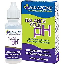 Alkazone Balance Your pH, Antioxidants Alkaline Mineral Drops, Single 1.25 Oz Pack, Portable, Yields 10 Gallons of alkaline, antioxidant Water, Unflavored, pH Balance, Hydration