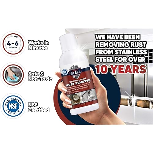 CLEAN MY STEEL Stainless Concentrated Cleaner and Rust Remover Restores to its Original Look Fast Acting And Easy To Use 17 oz