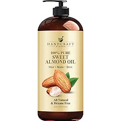 Handcraft Sweet Almond Oil - 100% Pure and Natural - Premium Therapeutic Grade Carrier Oil for Essential Oils - Massage Oil for Aromatherapy - Body Oil and Hair Oil - 16 fl. oz