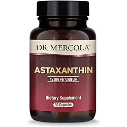 Dr. Mercola, Organic Astaxanthin Dietary Supplement Capsules, 12mg, 30 Servings 30 Capsules, Antioxidant, Non GMO, Soy Free, Gluten Free