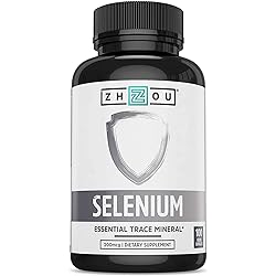 Zhou Selenium 200mcg | for Thyroid, Prostate and Heart Health | Essential Trace Mineral with Superior Absorption | No Yeast | 100 Veg Caps
