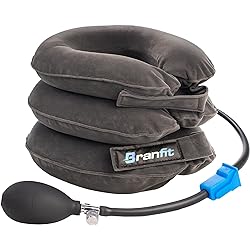 Cervical Neck Traction Device and Neck Brace by BRANFIT, Adjustable Neck Support and Neck Stretcher for Spine Alignment and Neck Pain Relief, USA Design Single Neck Brace