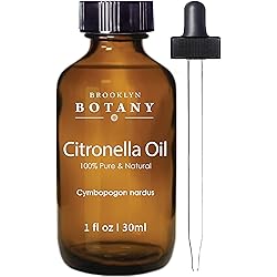 Brooklyn Botany Citronella Essential Oil – 100% Pure and Natural – Therapeutic Grade Essential Oil with Dropper - Citronella Oil for Aromatherapy and Diffuser - 1 Fl. OZ