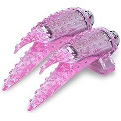 LeLuv Vibrator Fantasy Finger Tip Bullet Massager Textured Clitoral Tickler Pink 2 Pack