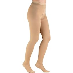 Truform 20-30 mmHg Compression Pantyhose, Women's Hosiery Support Tights, Beige, Tall
