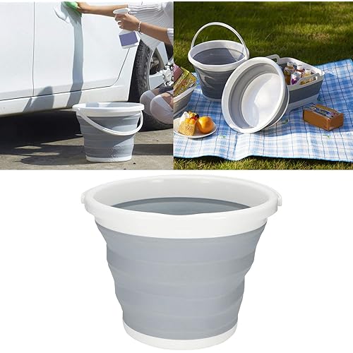 Collapsible Bucket, 10L Collapsible Bucket Portable Folding Water Container Outdoor Car Wash Fishing Travel