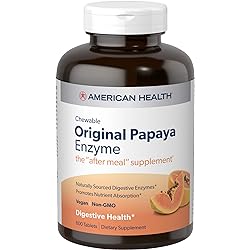 American Health Original Papaya Digestive Enzyme Chewable Tablets - Promotes Nutrient Absorption and Helps Digestion - 600 Count 200 Total Servings