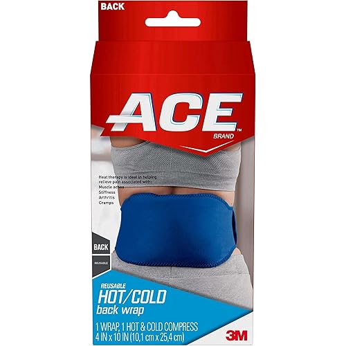 ACE Brand Cold Hot Compress Back Wrap, Blue, 1Pack