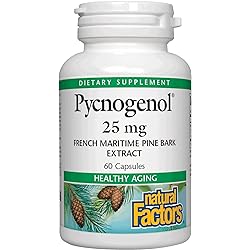 Natural Factors, Pycnogenol 25 mg, Antioxidant Support for Healthy Aging, 60 Capsules