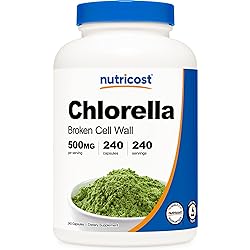 Nutricost Chlorella Capsules 500mg, 240 Vegetarian Capsules - Non-GMO and Gluten Free