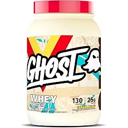 GHOST WHEY Protein Powder, Cereal Milk - 2lb, 25g of Protein - Whey Protein Blend - ­Post Workout Fitness & Nutrition Shakes, Smoothies, Baking & Cooking - Soy & Gluten-Free