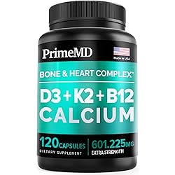 4-in-1 Vegan Vitamin D3 K2 5000 IU B12 Calcium 600 mg with Vitamin D3 K2 - Vegan B12, Non-GMO Calcium Supplements for Women & Men - Immune Support, D3 K2 Vitamin 5000 IU Bone & Heart Complex