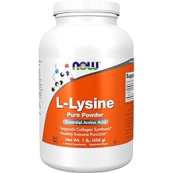 NOW Supplements, L-Lysine L-Lysine Hydrochloride Powder, Supports Collagen Synthesis, Amino Acid, 1-Pound
