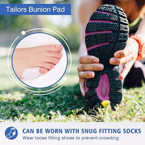 Original Tailor's Bunion Pads - 6 Pads - Soft Gel Bunionette Pad - Shield Cover Protector Pinky Toe Bunionette Corrector, Toe Straighteners Spreaders- Bunion Splint Brace
