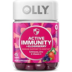 Olly Gummy Active ImmunityElderberry, 45 Gummies 1 Pack, Berry Flavor