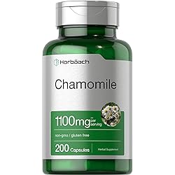 Chamomile Flower 1100mg | 200 Capsules | Non-GMO, Gluten Free Supplement | by Horbaach