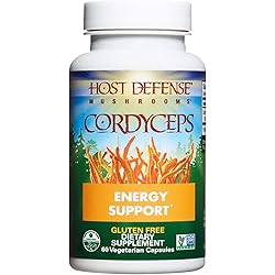 Host Defense, Cordyceps Capsules, Energy and Stamina Support, Daily Dietary Supplement, USDA Organic, 60 Vegetarian Capsules 30 Servings