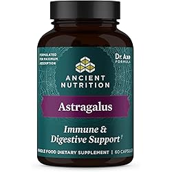 Probiotics and Astragalus Supplement Capsules by Ancient Nutrition, Provides Occasional Diarrhea, Constipation, Gas and Bloating Relief, Paleo and Keto Friendly, 60 Capsules